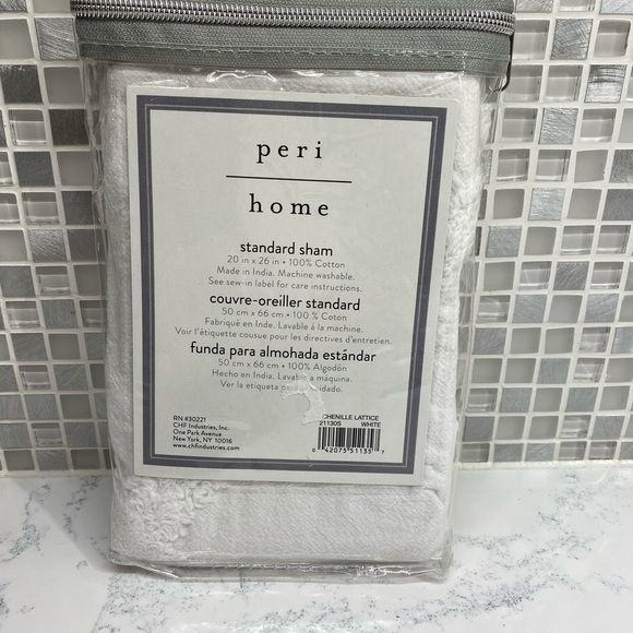 PERI HOME NIP Chenille Lattice Sham NWT - Picture 3 of 3